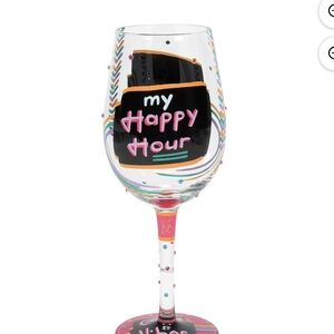 Lolita Pink and Black Wine Glass